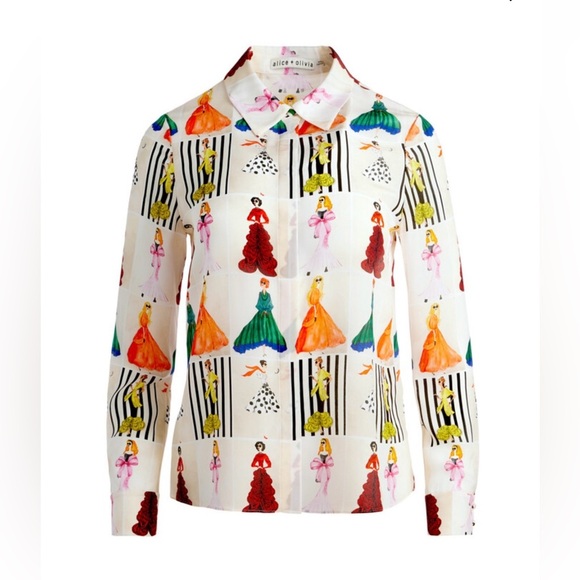 Alice + Olivia Willa Silk Top - Picture 1 of 11